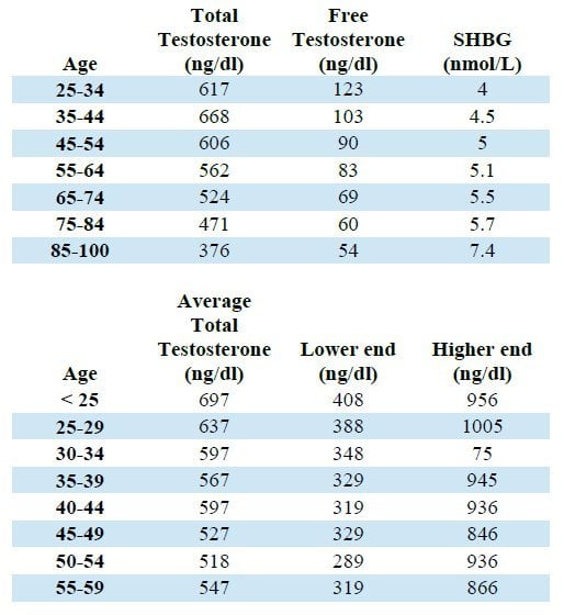 Testosterone Levels By Age Chart And Explanation